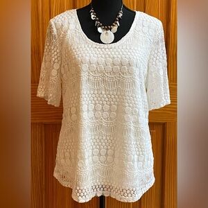 NWT Women's Chenault White Lace Top Size PXL
